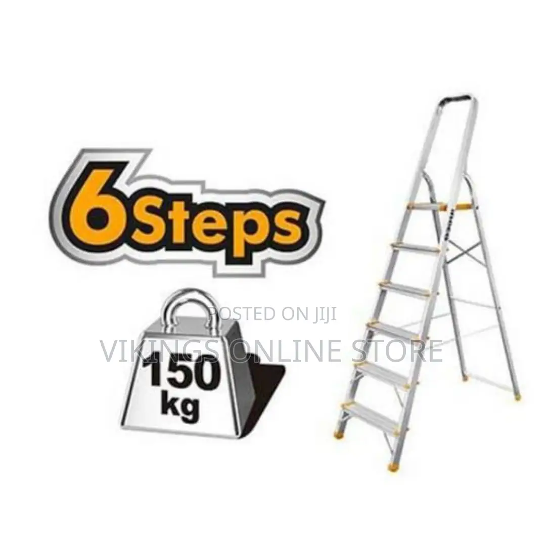 INGCO Aluminium Household Ladder 6steps - Silver