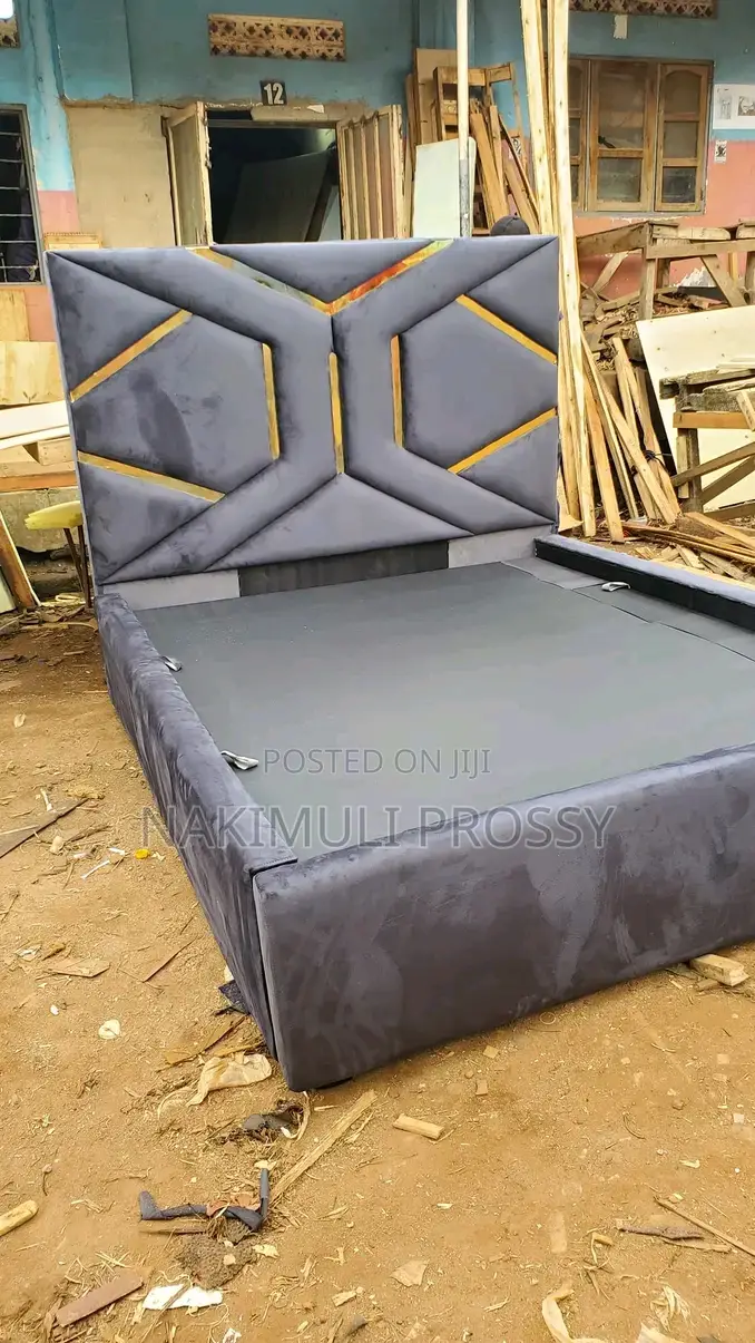 Modern Design Gray Fabric Bed 5x6