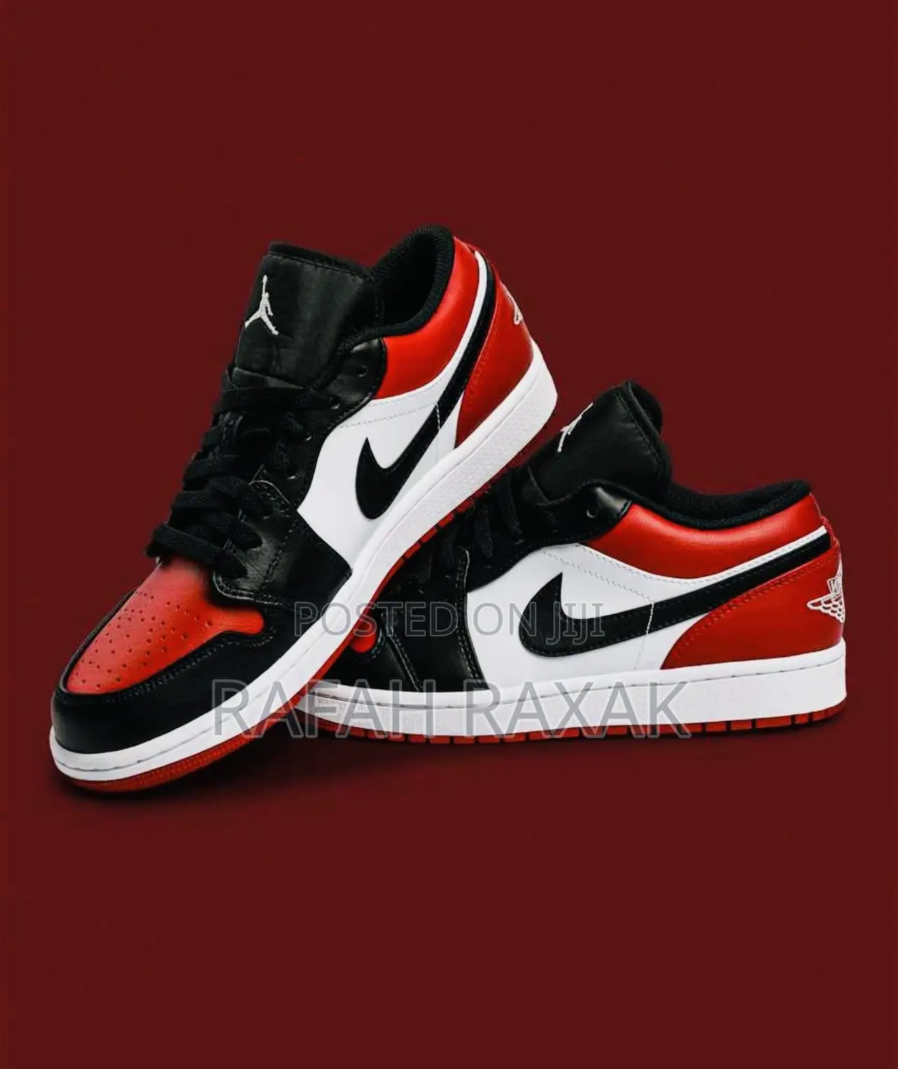 Original Nike Air Jordan 1 Low GS Bred Toe Sneakers