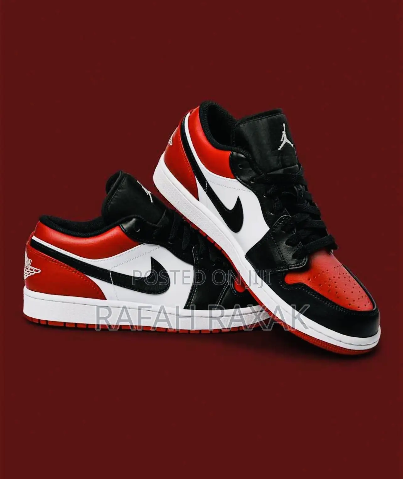 Original Nike Air Jordan 1 Low GS Bred Toe Sneakers