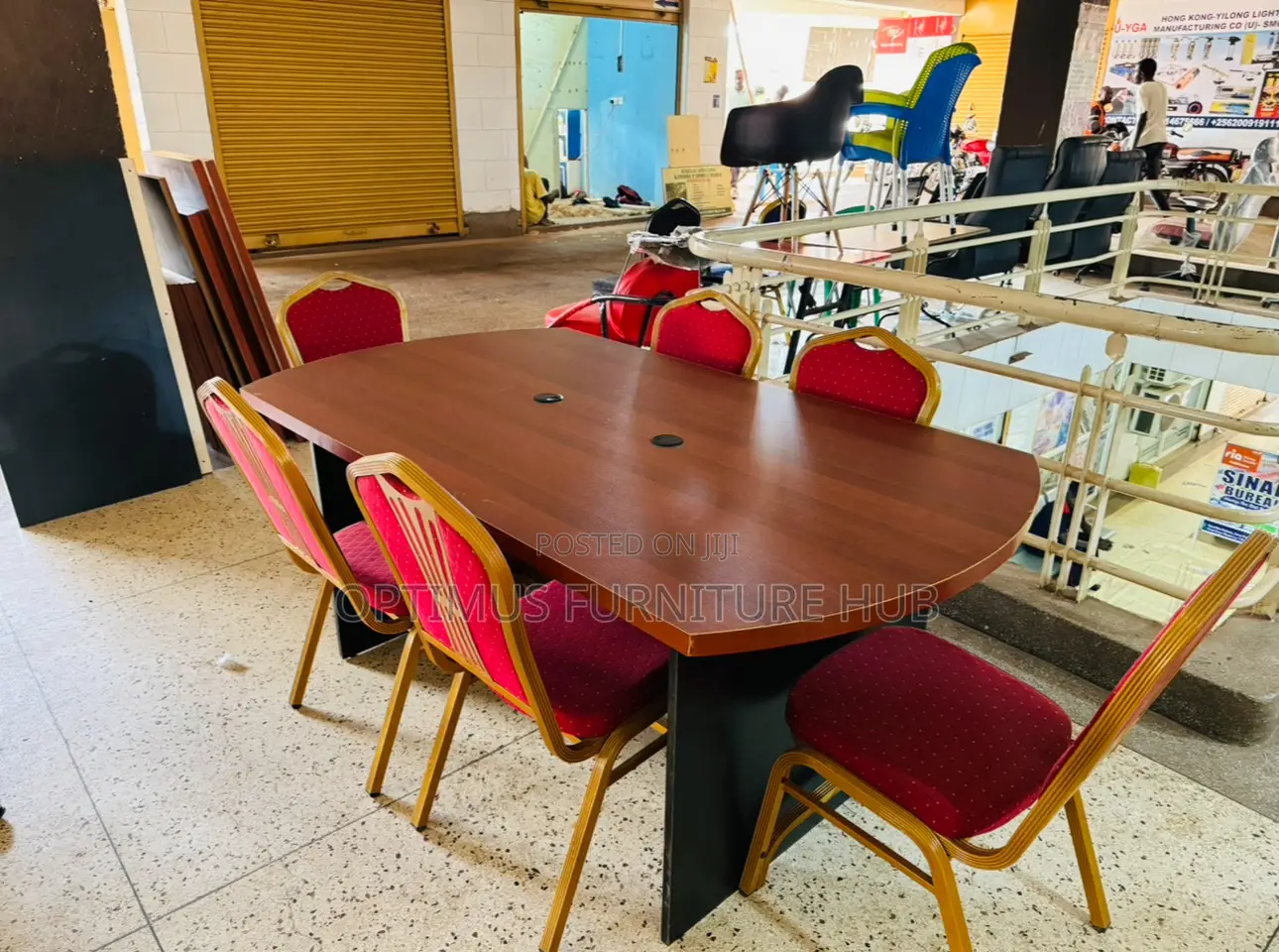 Red Chairs and Boardroom Table