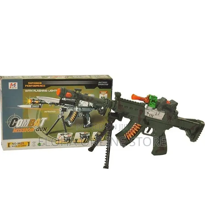 Toy Machine Gun With Lights Sound Moving Knife