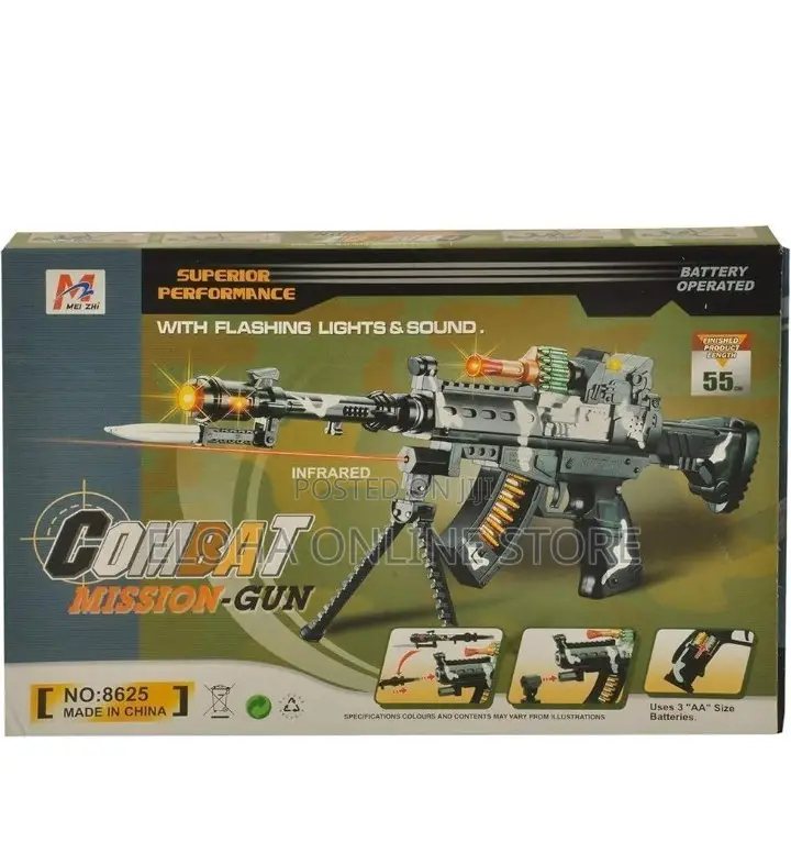 Toy Machine Gun With Lights Sound Moving Knife