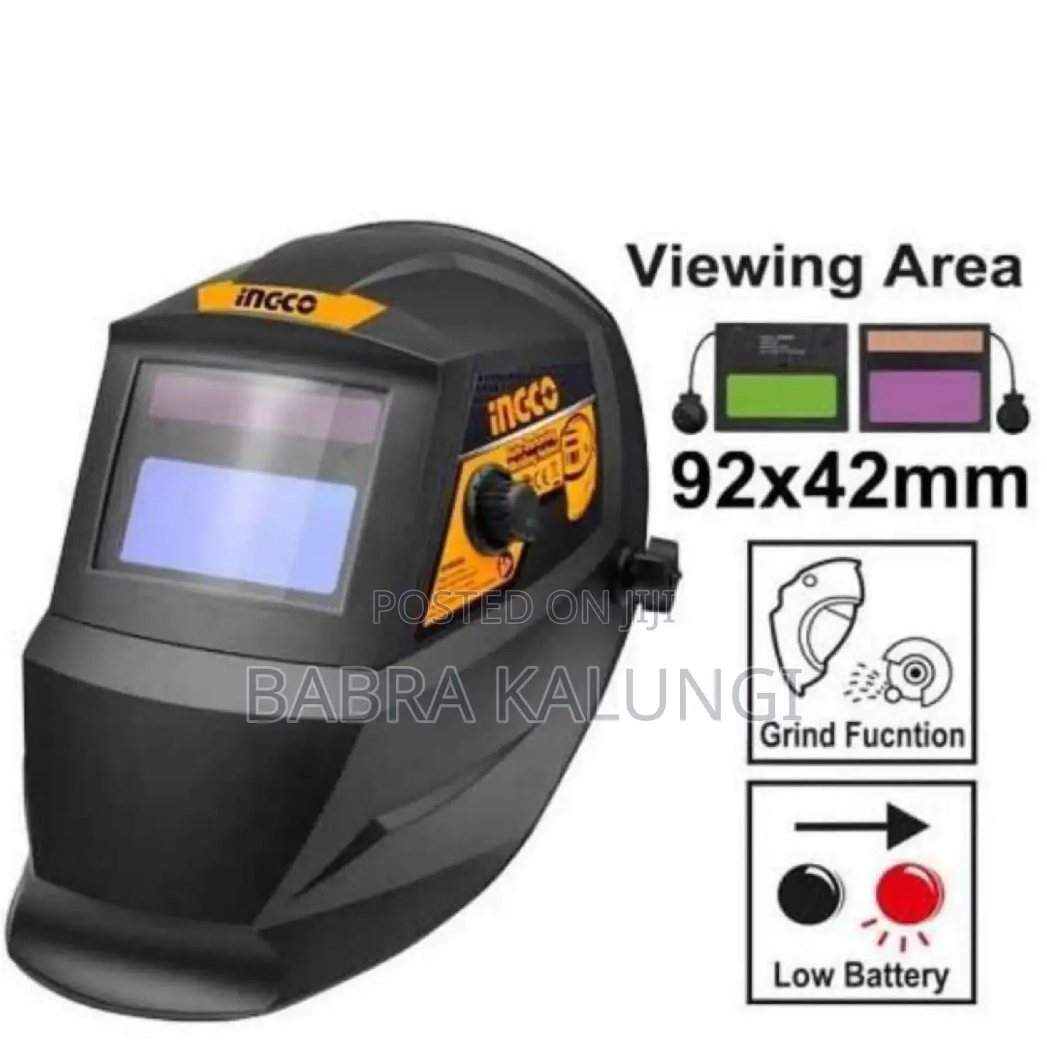 Ingco Auto Darkening Welding Helmet_ Black