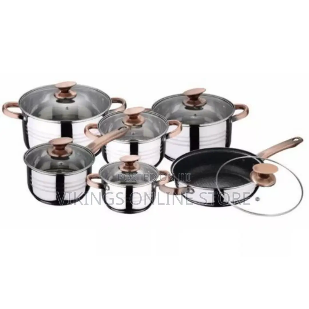 Kaisa Villa 12 Pieces Flash Heavy Stainless Steel Saucepans/