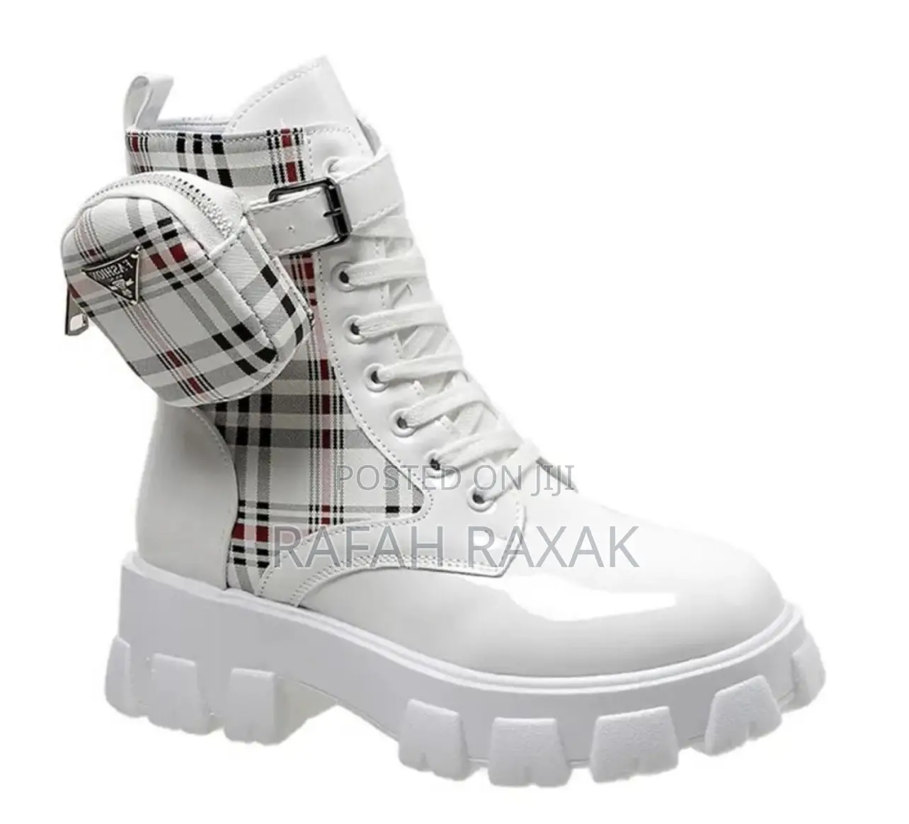New Classic Ladies White Prada Fashion Designer Boots