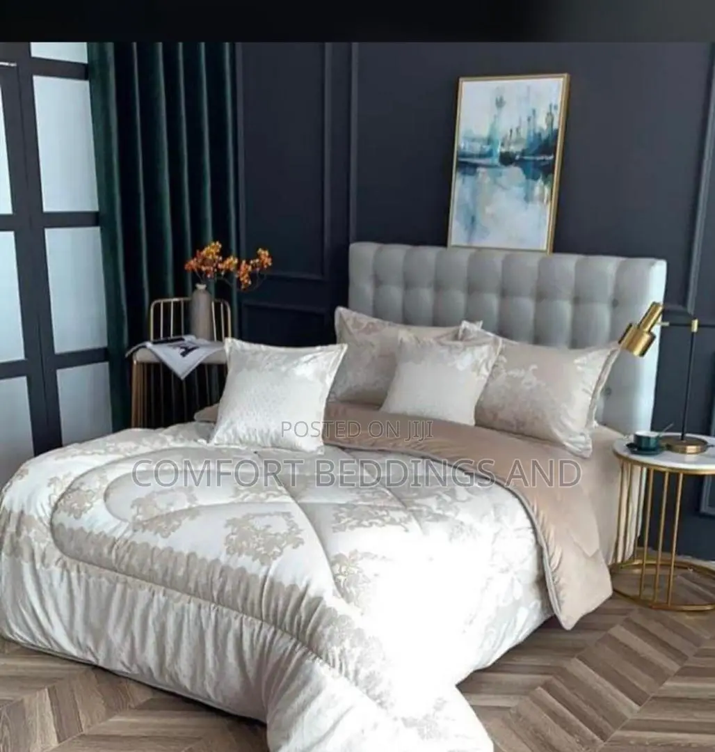 6pc King-Size Duvet Bedcover Off-White