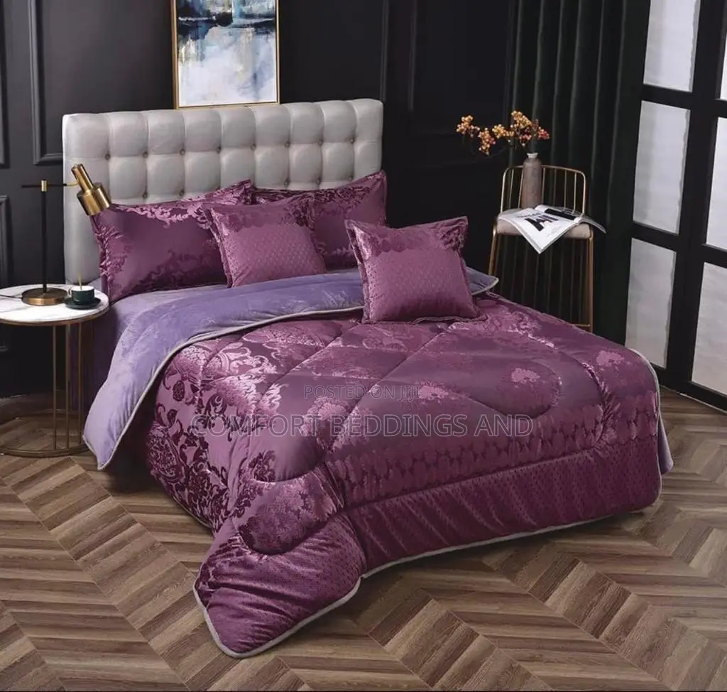 King-Size Duvet, Bedcover Purple 6 PCS
