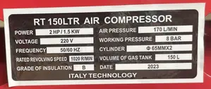 Air Compressor Royalty Brand 150l 2hp/1.5kw