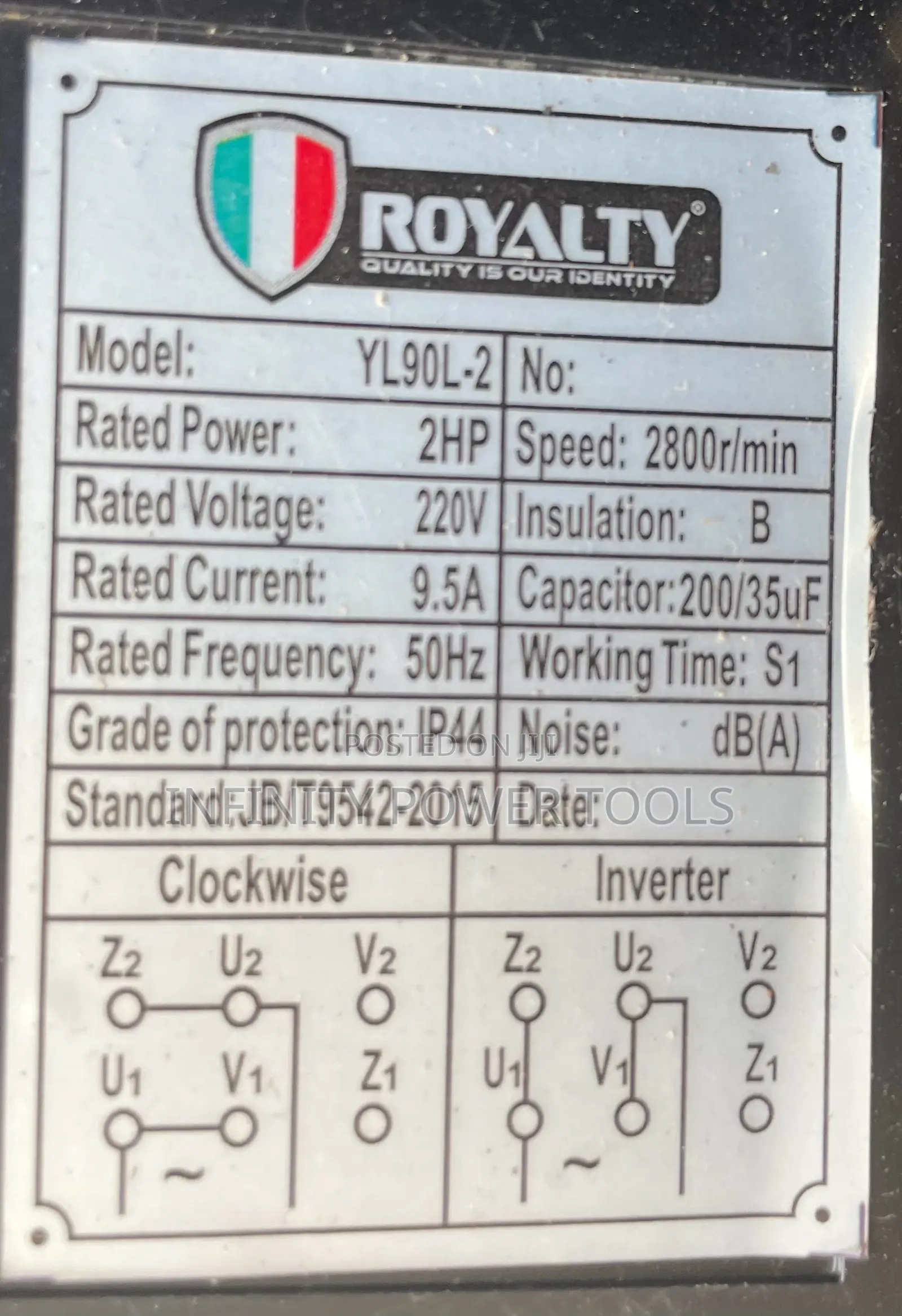 Air Compressor Royalty Brand 150l 2hp/1.5kw