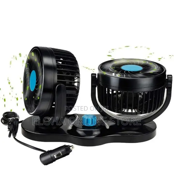 Oscillating Double Headed Vehicle Fan
