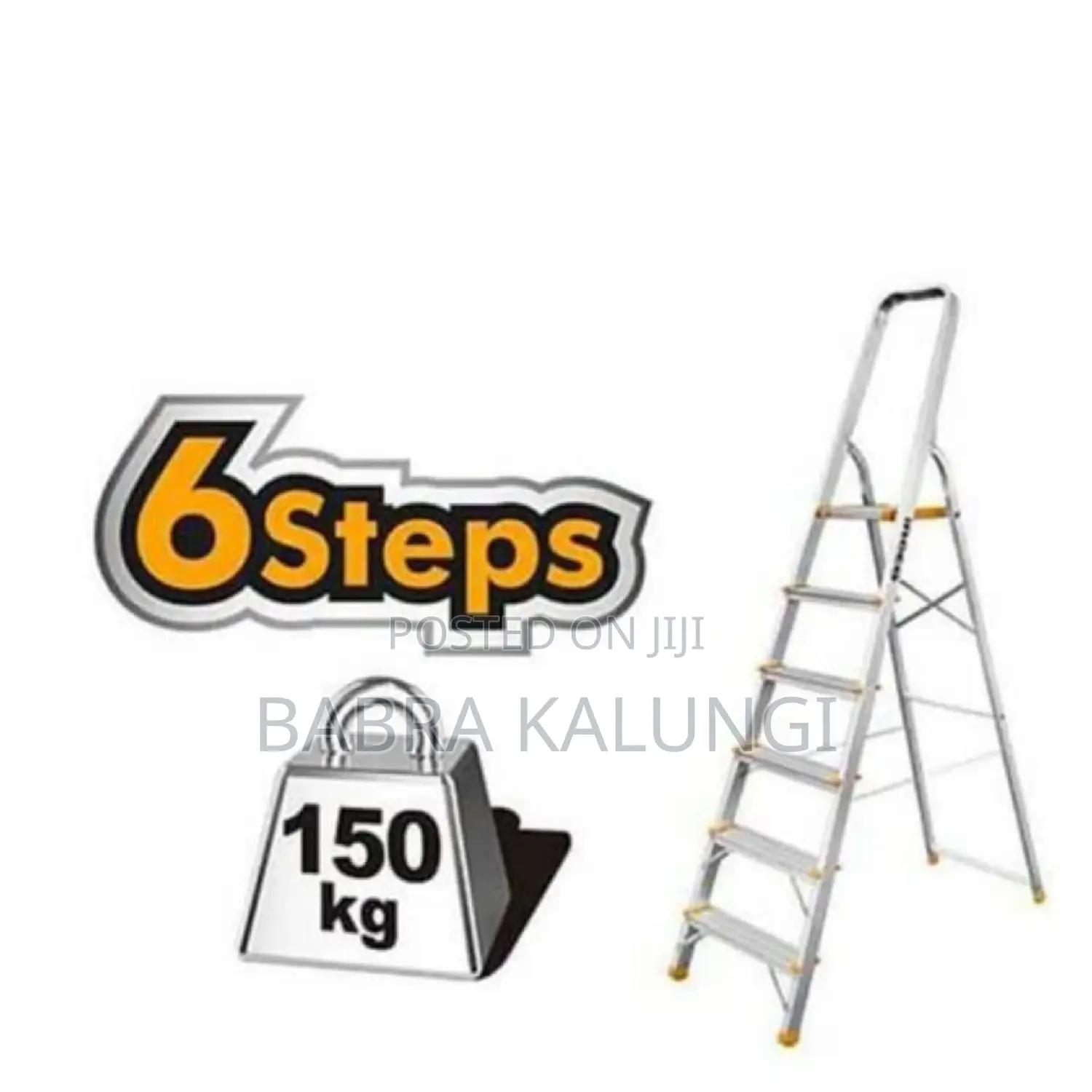 Ingco Aluminum Household Ladder 6steps _ Silver