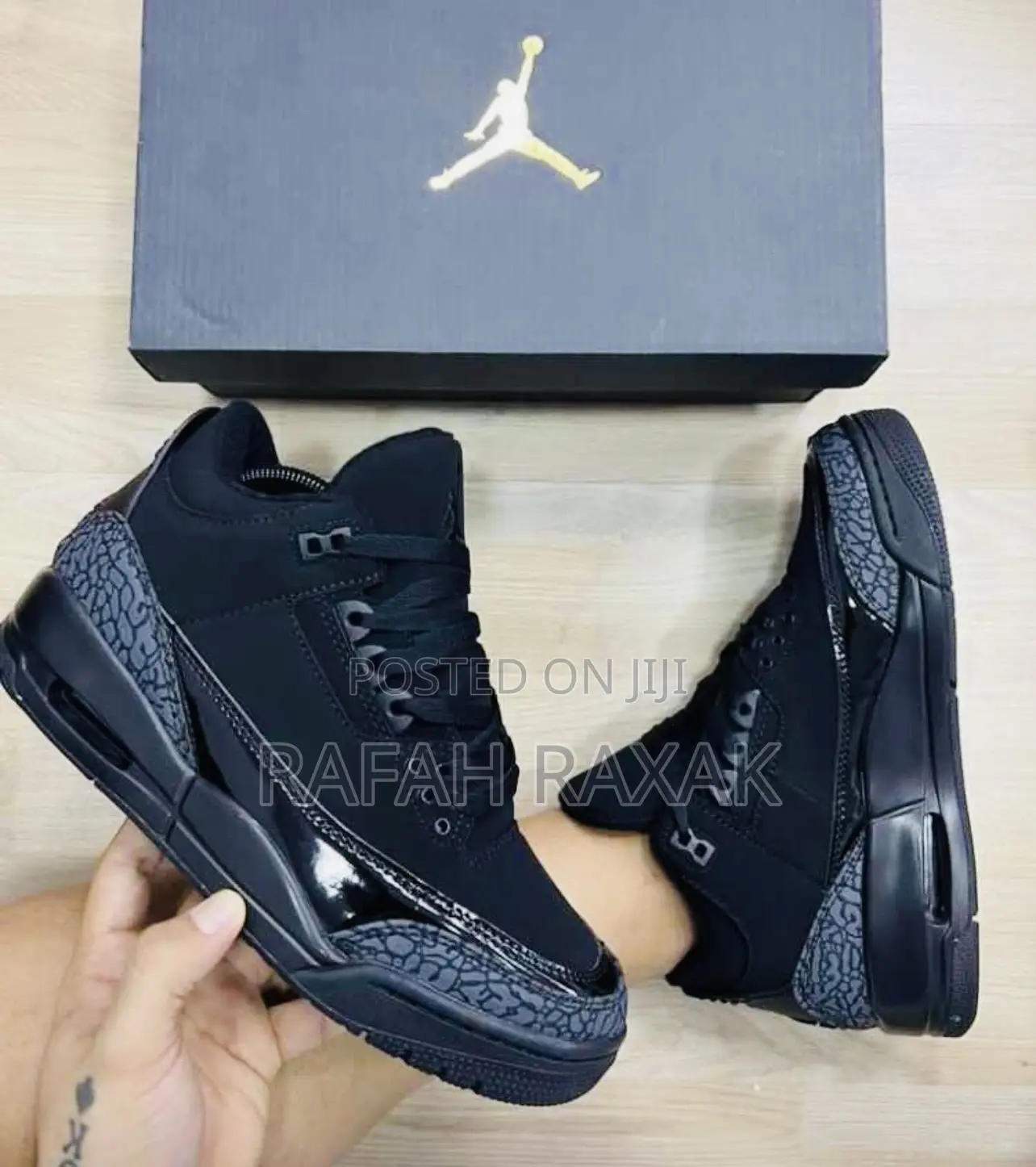Original Air Jordan 3 Retro Black Cat Sneakers