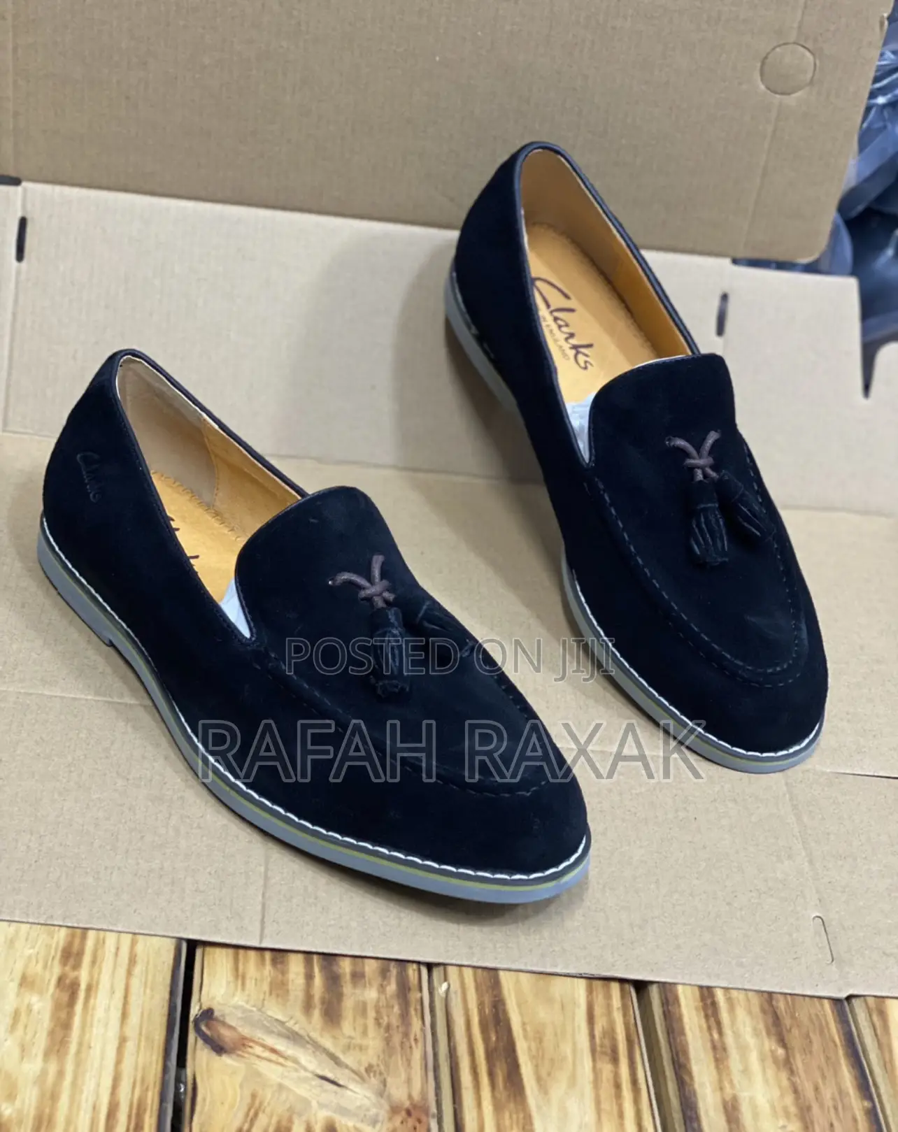 Original Men’S Black Clarks Suede Loafers