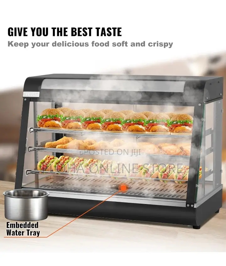 90*45*67CM Countertop Food Warmer Display Case 3 Shelf