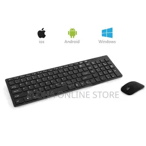 Wireless Keyboard and Mouse Set - Black