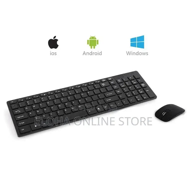 Wireless Keyboard and Mouse Set - Black
