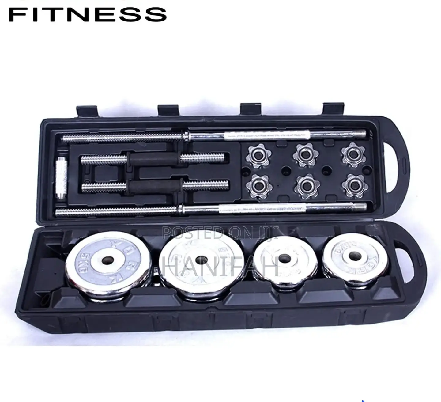 York Fitness Barbell and Dumbbells Set, 50kg - Silver