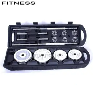 York Fitness Barbell and Dumbbells Set, 50kg - Silver