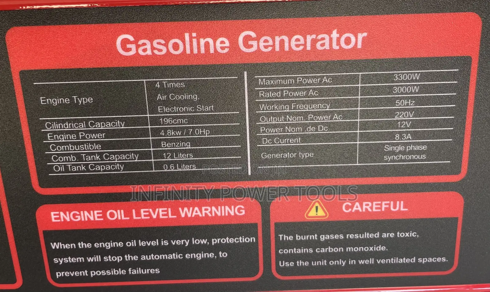 Gasoline Generator PT3300L Key Start
