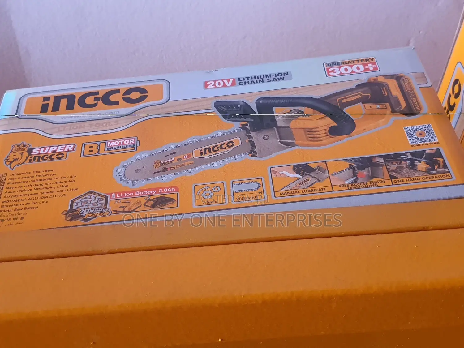 INGCO 8" Cordless Chain Saw 20v With Battery and Charger