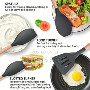 12pcs Kitchen Untensils Set With Wooden Handle