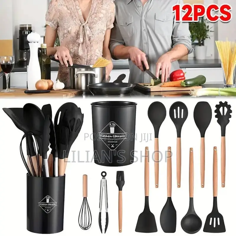 12pcs Kitchen Untensils Set With Wooden Handle