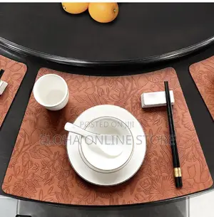12 PCS Leather Fan-Shaped Table Washable Placemats