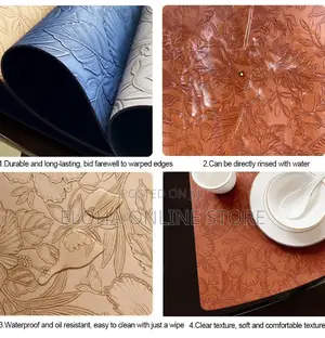 12 PCS Leather Fan-Shaped Table Washable Placemats