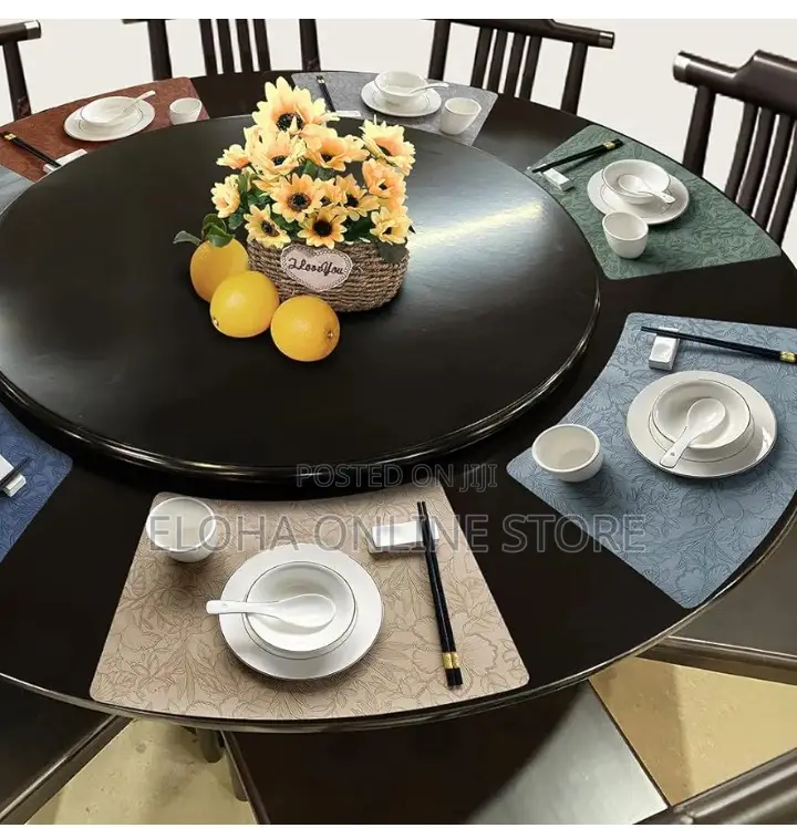 12 PCS Leather Fan-Shaped Table Washable Placemats
