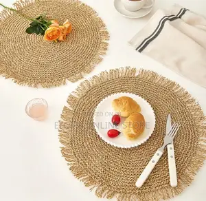 6 PCS Natural Paper Fiber Placemats/ Paper Woven Placemats