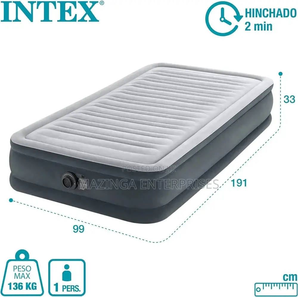5x6 Intex Dura-Beam Deluxe Twin Fibre Tech Airbed Mattress