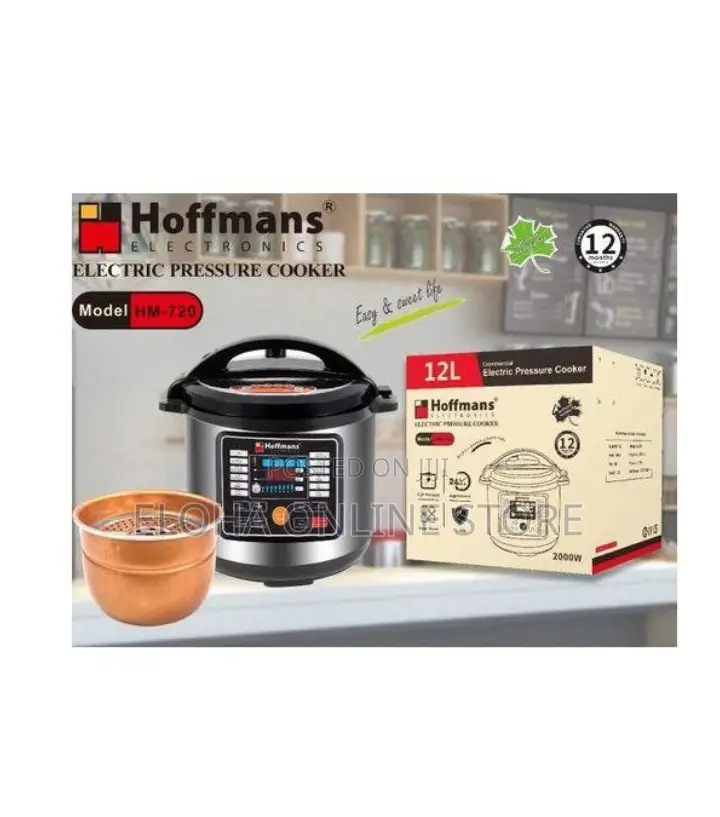Hoffmans 12L Electric Multifunction Pressure Cooker - Silver