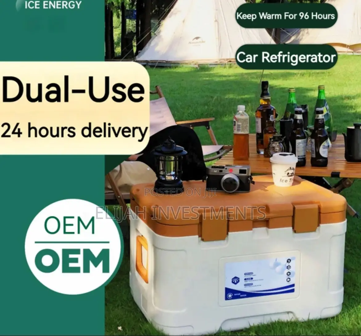 Ice Chest, Camping Ice Cooler 50L Leak-Proof Heavy-Duty