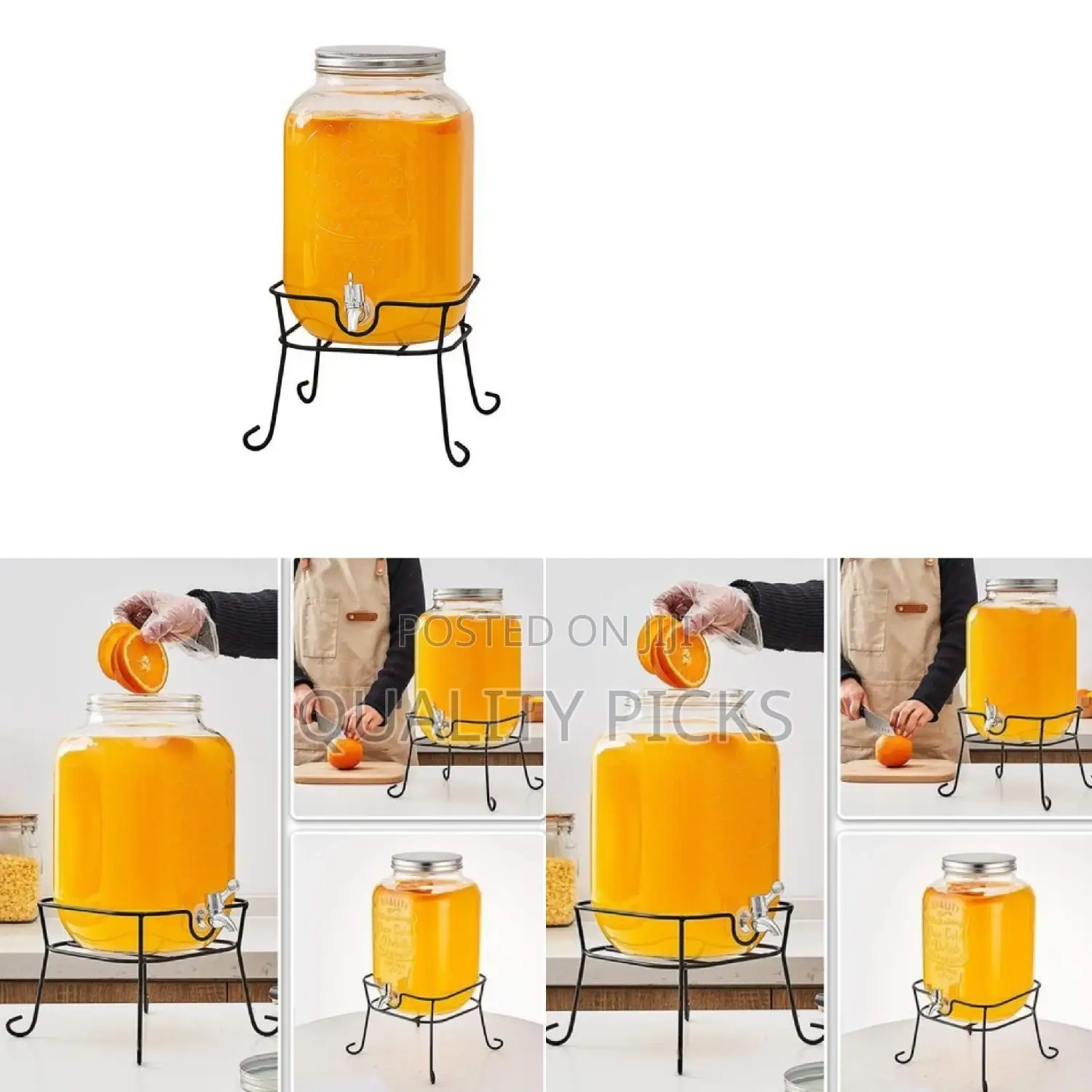 Brand Glass Juice Dispenser With Stand