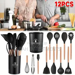 Nonstick Heat Resistant Beech Wood Silicone Cooking Utensils