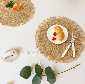 6pcs Woven Paper Placemat With Tassels