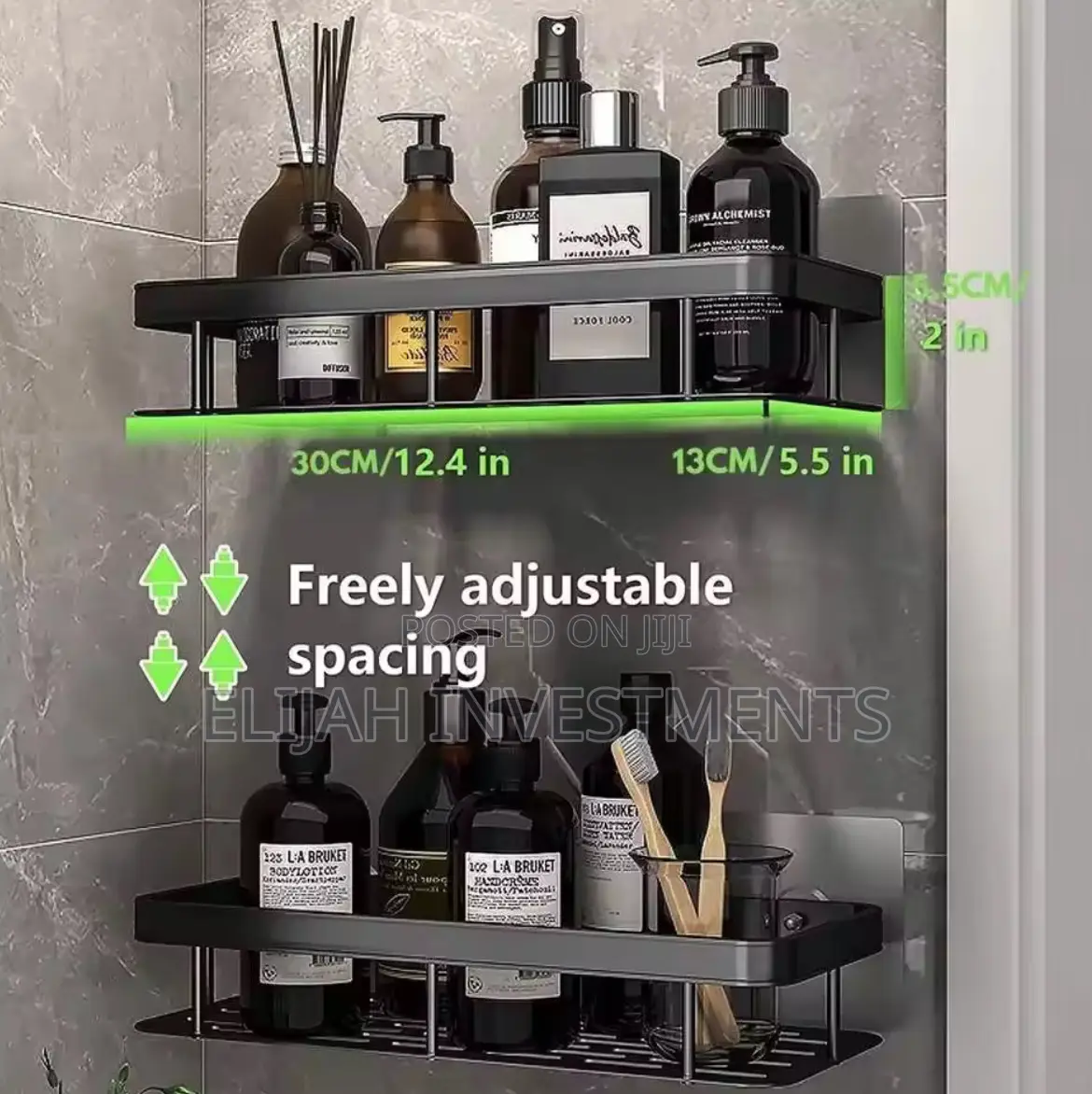 Mettalic Bathroom Shelves Set