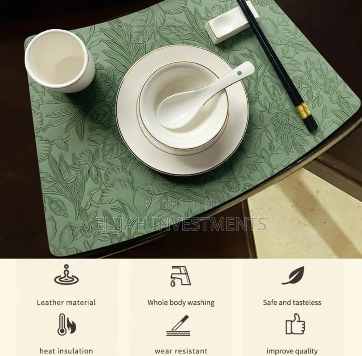 12 PCS Non-Slip Place Mat 4 Dining Room Set