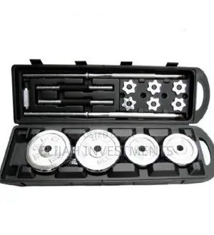 York 20KG Plated Adjustable Dumbbell Set-Silver