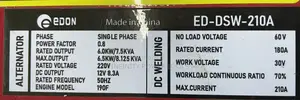 Diesel Welding Generator 210amps 8kva