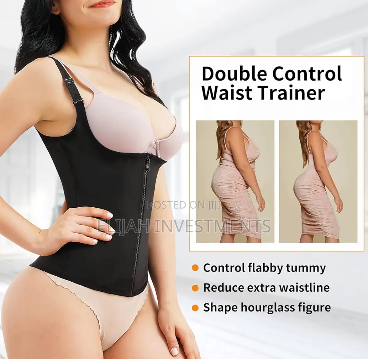 Double Control Body Shaper Tummy Fat Burning Waist Trainer