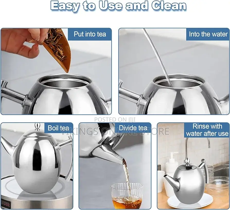 Stainless Steel Teapot Tea Kettle Pot With Filter,