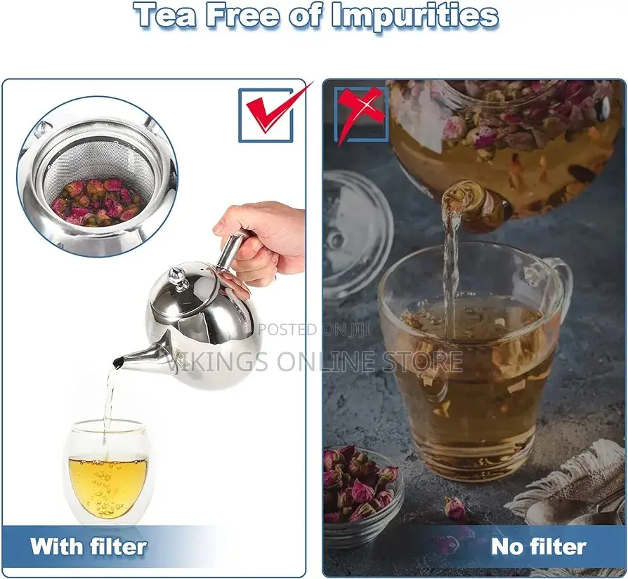 Stainless Steel Teapot Tea Kettle Pot With Filter,