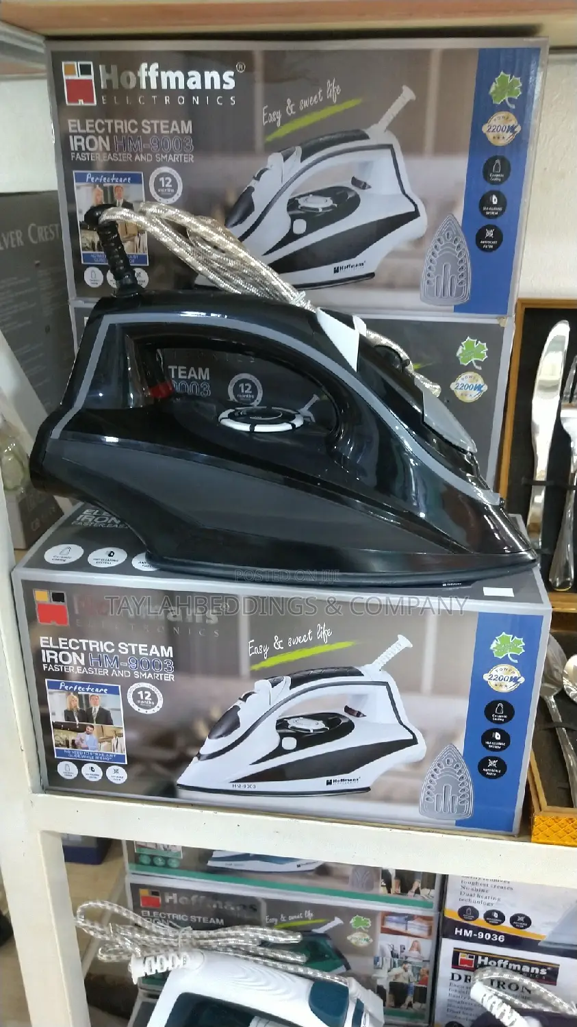 Hoffmans Steam Flat Iron With Ceramic Soleplate - Black