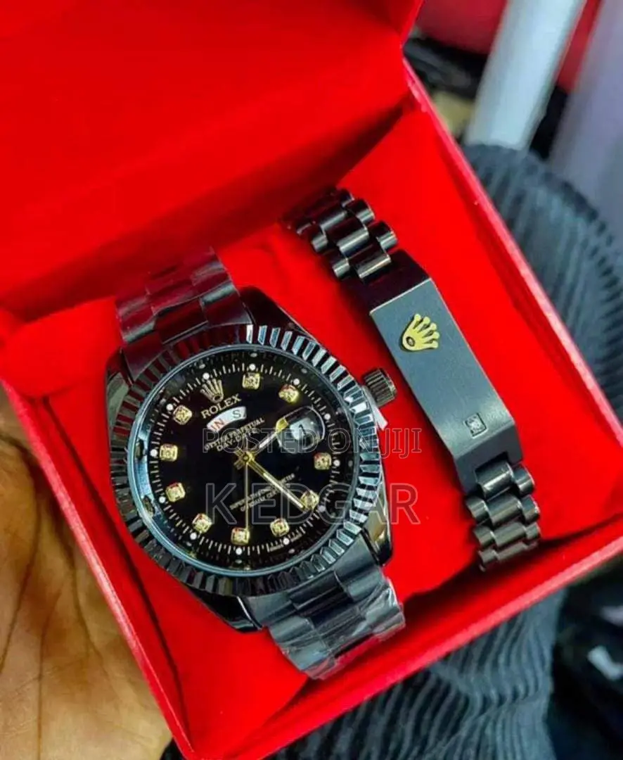 Lack Rolex Watch and Bracelet