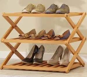 3 Layer Bamboo Foldable Shoe Rack