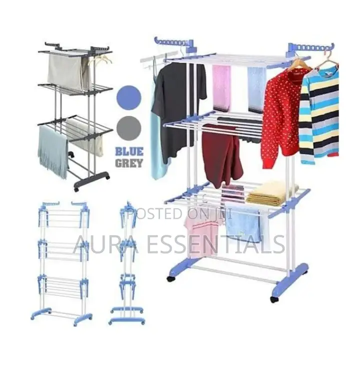 Foldable 3 Layer Clothes Hanger Dryer Stand Rack