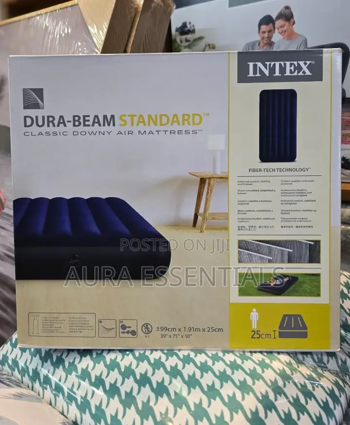 Intex Queen Blue Inflatable Mattress
