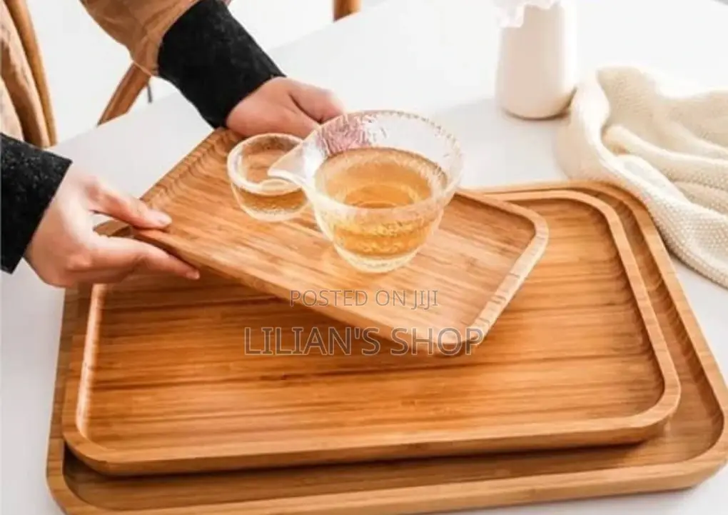 3pcs Wooden Bamboo Serving Tray
